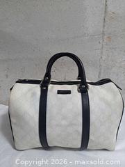 MaxSold Auction:  Gucci GG Supreme Joy Medium Boston Bag - Markham (Ontario, Canada) SELLER MANAGED Downsizing Online Auction - Major Mackenzie Drive East