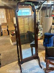 MaxSold Auction: Dark Brown Wood Cheval Mirror with Upholstered Bench - Campbellford (Ontario, Canada) PARTNER MANAGED Estate Sale Online Auction - Garry Street