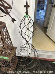 MaxSold Auction: Metal Armillary Sphere Topiary Obelisk, 48–60 in, Rust Finish - Campbellford (Ontario, Canada) PARTNER MANAGED Estate Sale Online Auction - Garry Street