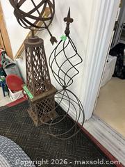 MaxSold Auction: Metal Armillary Sphere Topiary Obelisk, 48–60 in, Rust Finish - Campbellford (Ontario, Canada) PARTNER MANAGED Estate Sale Online Auction - Garry Street