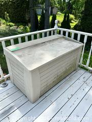 MaxSold Auction: Plastic/Resin Deck Box, Beige/Taupe & Gray, 53.75" L - Campbellford (Ontario, Canada) PARTNER MANAGED Estate Sale Online Auction - Garry Street