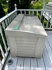 MaxSold Auction: Plastic/Resin Deck Box, Beige/Taupe & Gray, 53.75" L - Campbellford (Ontario, Canada) PARTNER MANAGED Estate Sale Online Auction - Garry Street