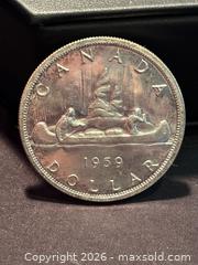 MaxSold Auction: 1959 Canada Silver Dollar Voyageur Coin – 80% Silver – Elizabeth II - Aurora (Ontario, Canada) SELLER MANAGED Estate Sale Online Auction -  Closs Square