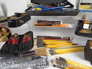 MaxSold Auction: Large Professional Artist Studio Estate Lot: Brushes, Kits & Supplies - Hamilton (Ontario, Canada) SELLER MANAGED Estate Sale Online Auction - Centre Road