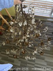 MaxSold Auction: Vintage Very Large French Antique TOLE Chandelier with Crystal Drops - Burlington (Ontario, Canada) SELLER MANAGED Estate Sale Online Auction - Aldershot