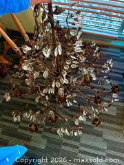 MaxSold Auction: Vintage Very Large French Antique TOLE Chandelier with Crystal Drops - Burlington (Ontario, Canada) SELLER MANAGED Estate Sale Online Auction - Aldershot