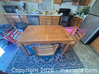 MaxSold Auction: Mid-Century Solid Wood Dining Table with 4 Chairs - Hamilton (Ontario, Canada) SELLER MANAGED Estate Sale Online Auction - Ben Tirran Crescent