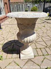 MaxSold Auction: Set of 3 Beige Concrete Classical Garden Urns - Hamilton (Ontario, Canada) SELLER MANAGED Estate Sale Online Auction - Ben Tirran Crescent
