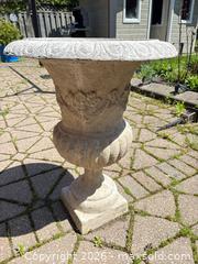 MaxSold Auction: Set of 3 Beige Concrete Classical Garden Urns - Hamilton (Ontario, Canada) SELLER MANAGED Estate Sale Online Auction - Ben Tirran Crescent