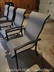 MaxSold Auction: 4 Patio Chairs with Garden Tools and seed spreader - Oakville (Ontario, Canada) SELLER MANAGED Estate Sale Online Auction - Ballantry Road