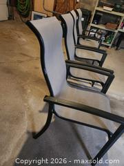 MaxSold Auction: 4 Patio Chairs with Garden Tools and seed spreader - Oakville (Ontario, Canada) SELLER MANAGED Estate Sale Online Auction - Ballantry Road