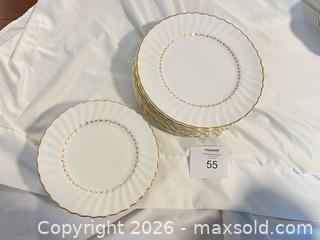 MaxSold Auction: Bone China Dinner & Salad Plates with Gold Trim (16 pcs) - Oakville (Ontario, Canada) SELLER MANAGED Estate Sale Online Auction - Ballantry Road