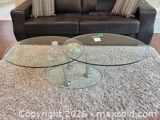 MaxSold Auction: Modern Oval Glass and Chrome Coffee Table - Oakville (Ontario, Canada) SELLER MANAGED Estate Sale Online Auction - Ballantry Road
