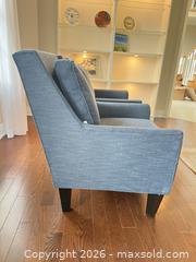 MaxSold Auction: Pair of Blue Mid-Century Modern Accent Armchairs - Oakville (Ontario, Canada) SELLER MANAGED Estate Sale Online Auction - Ballantry Road