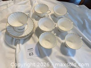 MaxSold Auction: Royal Doulton "Adrian" Tea Set 7 Cups & Saucers White with Gold Trim - Oakville (Ontario, Canada) SELLER MANAGED Estate Sale Online Auction - Ballantry Road