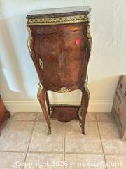 MaxSold Auction: French Louis XV Style Walnut Veneer Etagere with Marble Top - Frisco (Texas, USA) PARTNER MANAGED Estate Sale Online Auction - Arrowhead Drive