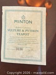 MaxSold Auction: Minton Vulture & Python Decorative Teapot, #0036 of 1,000 - Frisco (Texas, USA) PARTNER MANAGED Estate Sale Online Auction - Arrowhead Drive