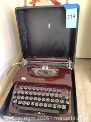 MaxSold Auction: Corona Silent Manual Typewriter, Burgundy & Chrome Trim - Redondo Beach (California, USA) PARTNER MANAGED Moving Online Auction - Clark Lane (CONDO)