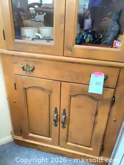 MaxSold Auction: Solid Wood Corner Hutch / China Cabinet, Light Honey Finish - Redondo Beach (California, USA) PARTNER MANAGED Moving Online Auction - Clark Lane (CONDO)