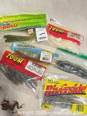 MaxSold Auction: Mixed Fishing Tackle Lot with Soft Plastics, Hooks & Box - Port Orchard (Washington, USA) SELLER MANAGED Downsizing Online Auction - Southwest Pine (STORAGE)