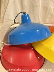 MaxSold Auction: Set of 5 Enamel-Coated Metal Pendant/Hanging Light Shades, Medium - Port Orchard (Washington, USA) SELLER MANAGED Downsizing Online Auction - Southwest Pine (STORAGE)