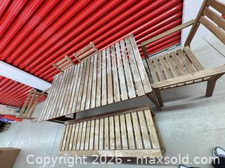 MaxSold Auction: 7-Piece Outdoor Wooden Patio Dining Set – Table, Bench & Chairs - North York (Ontario, Canada) SELLER MANAGED Downsizing Online Auction -  Bridgeland Avenue