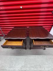 MaxSold Auction: Dylcraft Pair of Mahogany-Finish End Tables / Nightstands - North York (Ontario, Canada) SELLER MANAGED Downsizing Online Auction -  Bridgeland Avenue