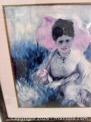 MaxSold Auction: Framed Impressionist Art Print After Renoir – Woman with Pink Parasol & Child – approx. 28 - North York (Ontario, Canada) SELLER MANAGED Downsizing Online Auction -  Bridgeland Avenue