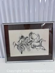 MaxSold Auction: Framed Signed Horse Sketch Print in Silver-Tone Frame - North York (Ontario, Canada) SELLER MANAGED Downsizing Online Auction -  Bridgeland Avenue