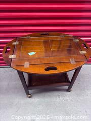 MaxSold Auction: Mahogany Solid Wood Serving / Tea Cart with Wheels & Handles - North York (Ontario, Canada) SELLER MANAGED Downsizing Online Auction -  Bridgeland Avenue