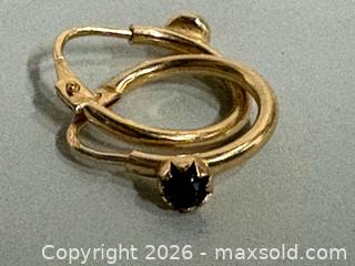 MaxSold Auction: 750 (18K) GOLD Hoop Earrings with Garnets - Marked - Toronto (Ontario, Canada) SELLER MANAGED Reseller Online Auction - Chesswood Drive