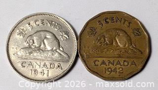 MaxSold Auction: 1941 AND 1942 CANADIAN NICKELS - Kingston (Ontario, Canada) SELLER MANAGED Downsizing Online Auction - Rosemund Crescent