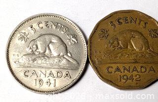 MaxSold Auction: 1941 AND 1942 CANADIAN NICKELS - Kingston (Ontario, Canada) SELLER MANAGED Downsizing Online Auction - Rosemund Crescent