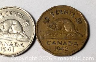 MaxSold Auction: 1941 AND 1942 CANADIAN NICKELS - Kingston (Ontario, Canada) SELLER MANAGED Downsizing Online Auction - Rosemund Crescent