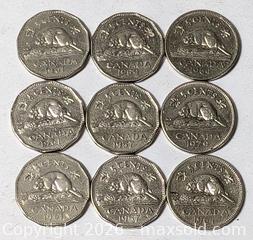 MaxSold Auction: CANADIAN NICKEL LOT OF 9 - Kingston (Ontario, Canada) SELLER MANAGED Downsizing Online Auction - Rosemund Crescent