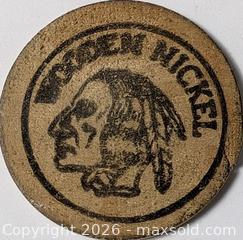 MaxSold Auction: NATIVE AMERICAN THEMED WOODEN NICKEL - Kingston (Ontario, Canada) SELLER MANAGED Downsizing Online Auction - Rosemund Crescent