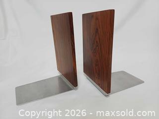 MaxSold Auction: Vintage MCM Rosewood Bookends  - Toronto (Ontario, Canada) PARTNER MANAGED Reseller Online Auction - Queen Street West