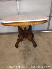 MaxSold Auction: Victorian Marble-Top Dining/Occasional Table with Carved Base - Lakeshore (Ontario, Canada) PARTNER MANAGED Estate Sale Online Auction - County Road 42