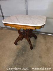 MaxSold Auction: Victorian Marble-Top Dining/Occasional Table with Carved Base - Lakeshore (Ontario, Canada) PARTNER MANAGED Estate Sale Online Auction - County Road 42