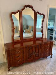 MaxSold Auction: French Provincial Cherry Dresser with Triple Mirror - Waterloo (Ontario, Canada) PARTNER MANAGED Estate Sale Online Auction - Winchester Drive