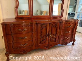 MaxSold Auction: French Provincial Cherry Dresser with Triple Mirror - Waterloo (Ontario, Canada) PARTNER MANAGED Estate Sale Online Auction - Winchester Drive