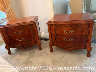 MaxSold Auction: Pair of French Provincial Cherry Nightstands with 2 Drawers - Waterloo (Ontario, Canada) PARTNER MANAGED Estate Sale Online Auction - Winchester Drive