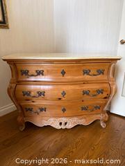 MaxSold Auction: Pulaski French Provincial Bombe Dresser - Natural Wood - Waterloo (Ontario, Canada) PARTNER MANAGED Estate Sale Online Auction - Winchester Drive