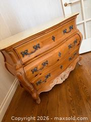MaxSold Auction: Pulaski French Provincial Bombe Dresser - Natural Wood - Waterloo (Ontario, Canada) PARTNER MANAGED Estate Sale Online Auction - Winchester Drive