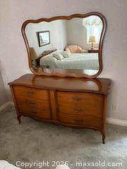 MaxSold Auction: Vic Art French Provincial Dresser with Mirror, Cherry Finish - Waterloo (Ontario, Canada) PARTNER MANAGED Estate Sale Online Auction - Winchester Drive