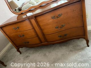 MaxSold Auction: Vic Art French Provincial Dresser with Mirror, Cherry Finish - Waterloo (Ontario, Canada) PARTNER MANAGED Estate Sale Online Auction - Winchester Drive
