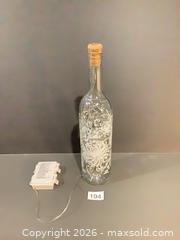 MaxSold Auction: Etched Floral Glass Wine Bottle Lamp with Warm White LED Lights - Ottawa (Ontario, Canada) SELLER MANAGED Downsizing Online Auction - Oaklawn Crescent