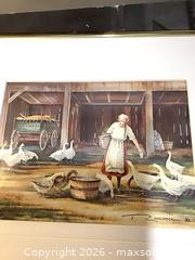 MaxSold Auction: Framed Landscape Print by T. Romance – Farm Scene with Geese - Ottawa (Ontario, Canada) SELLER MANAGED Downsizing Online Auction - Oaklawn Crescent