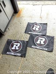 MaxSold Auction: Ottawa Redblacks Handheld Flags (Set of 3) - Ottawa (Ontario, Canada) SELLER MANAGED Downsizing Online Auction - Oaklawn Crescent