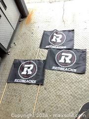 MaxSold Auction: Ottawa Redblacks Handheld Flags (Set of 3) - Ottawa (Ontario, Canada) SELLER MANAGED Downsizing Online Auction - Oaklawn Crescent